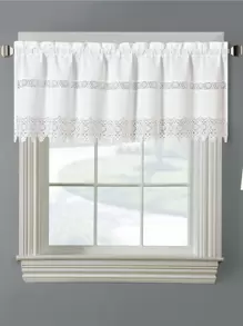 Plain Lace Single Panel Window Valance - White - View 1