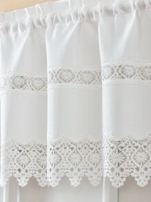 Plain Lace Single Panel Window Valance - White - View 4
