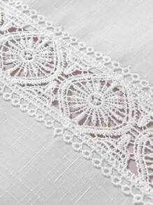 Plain Lace Single Panel Window Valance - White - View 7