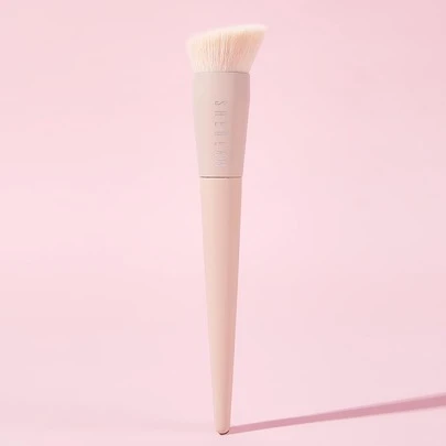 SHEGLAM Skinfinite Foundation Brush Synthetic Flat Top Grooved Deaign Foundation Brush Professional Makeup Brush Liquid Blending Makeup Tool Brand Beauty Makeup Face Paint Cosmetic For Women Girls Perfect For Spring Summer Ideal For Y2K Fancy Fashion Suitable For Birthday Mother'S Day Gift Rave Party Ready Best Color