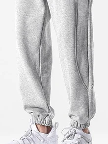 Manfinity Hypemode Men Slant Pocket Patched Sweatpants - Light Grey - View 3