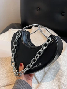 Waterproof,Lightweight,Business Casual Heart Design Shoulder Chain Bag For Teen Girls Women College Students,Rookies & White-collar Workers Perfect for Office,College,Work ,Business,Commute - Black - View 6