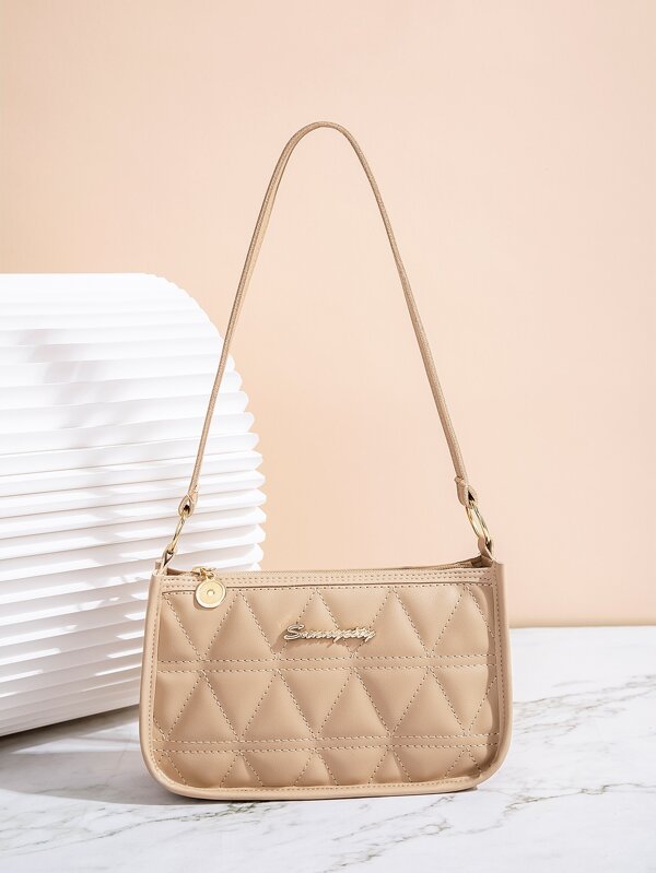 Borsa quadrata con grafica lettera strutturato