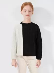 SOLOCOTE Sweater Anak Wanita Blok Warna Casual - MultiWarna - View 1