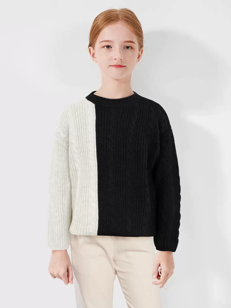SOLOCOTE Sweater Anak Wanita Blok Warna Casual - MultiWarna - View 1