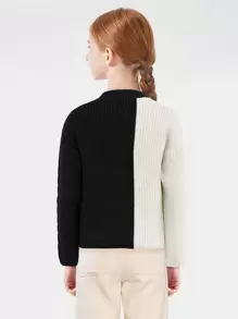 SOLOCOTE Sweater Anak Wanita Blok Warna Casual - MultiWarna - View 2