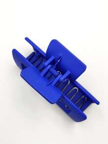 1pc Hollow Rectangular Matte Plastic Hair Claw Clip, 8.5cm, Suitable For Everyday Wear Elegant Hair Accessories Elegant Hair Clip - Royal Blue - View 4