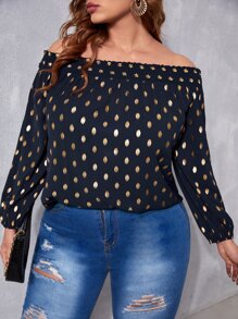 SHEIN Clasi Áo sơ mi Plus Size Tất cả trên in Giải trí - Nhiều màu - Xem 1