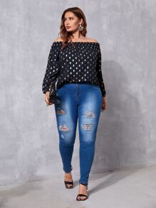 SHEIN Clasi Áo sơ mi Plus Size Tất cả trên in Giải trí - Nhiều màu - Xem 3