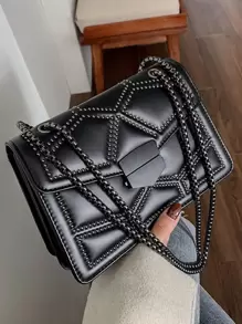 Yogodlns Túi vuông đính đá hình học nhẹ, thời trang, đeo vai đính đá, quà tặng Ngày của Mẹ cho mẹ, dành cho bé gái tuổi teen, nữ sinh viên đại học, tân binh và nhân viên văn phòng, hoàn hảo cho, đi làm, túi tốt nhất cho phụ nữ, dành cho bé gái tuổi teen, nữ sinh viên đại học, tân binh và nhân viên văn phòng, đi làm, ngoài trời, du lịch, đi chơi, túi cho phụ nữ, túi công sở thường ngày cho phụ nữ, hoàn hảo cho văn phòng, kinh doanh và công việc - màu đen - Xem 7