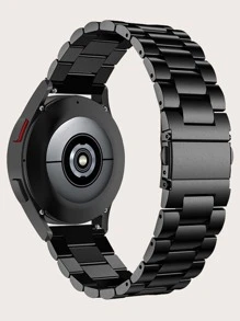 Plain Watchband Compatible With Samsung Galaxy Watch 4 - Black - View 3