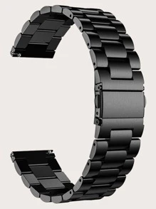 Plain Watchband Compatible With Samsung Galaxy Watch 4 - Black - View 4