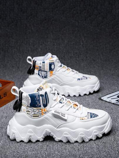 Men Colorblock Graphic Chunky Sneakers | SHEIN USA