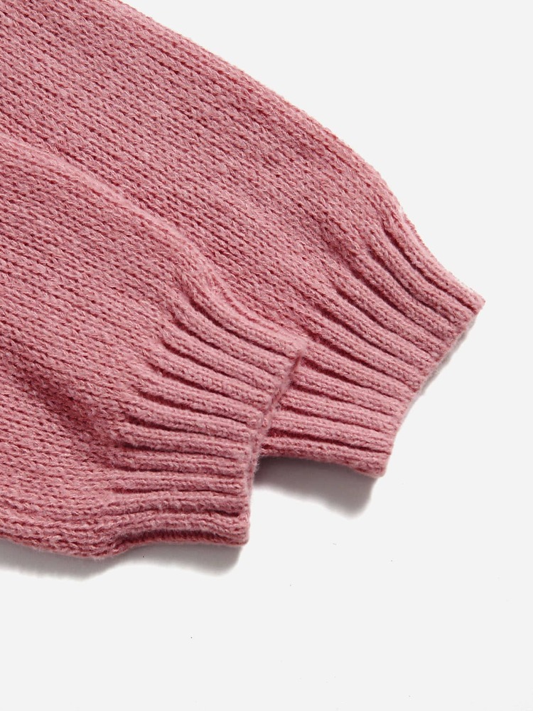 Plus Clouds Pattern Cardigan - Dusty Pink - View 3