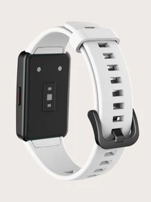Plain Watchband Compatible With Huawei Band 6 - White - View 2