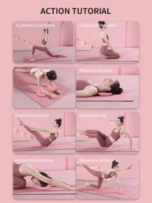 2pcs Non-slip Round Yoga Knee Pad - Pink - View 6