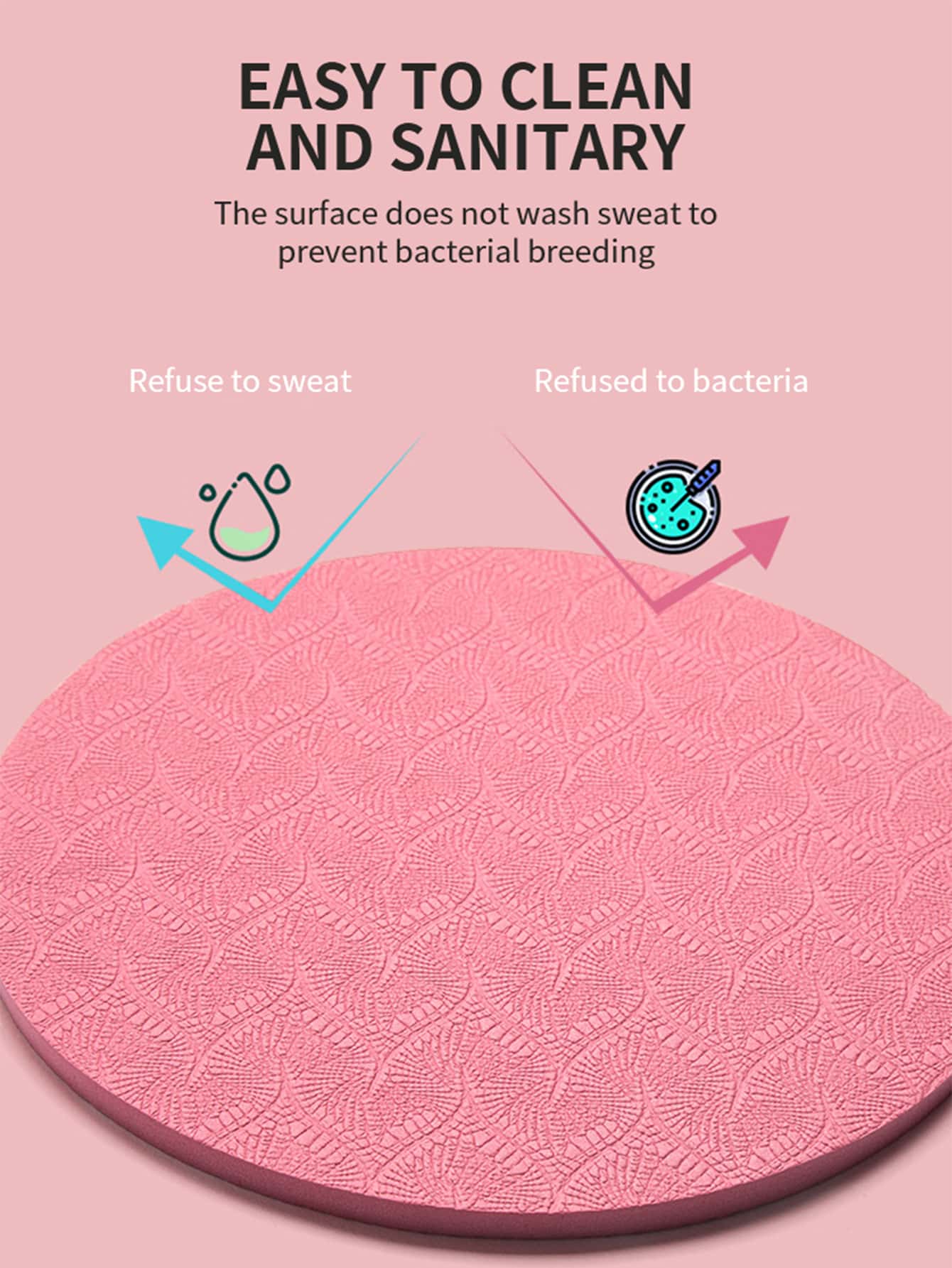 2pcs Non-slip Round Yoga Knee Pad - Pink - View 7