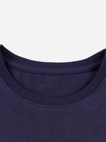 男孩素色長袖T恤 - 藏蓝色 - 查看 6