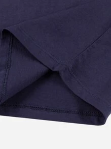 男孩素色長袖T恤 - 藏蓝色 - 查看 7