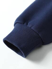 男孩標語圖案保暖衛衣