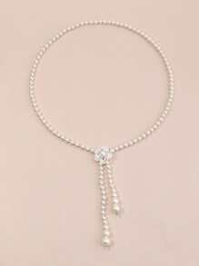 Faux Pearl Belt - White - View 2