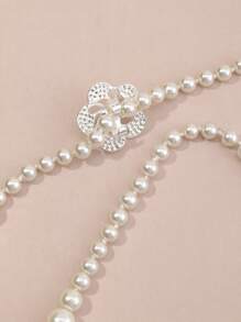 Faux Pearl Belt - White - View 3