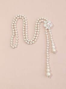 Faux Pearl Belt - White - View 4