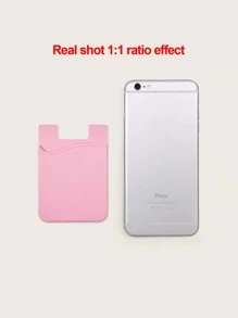 極簡風格自粘式卡包 - 粉色 - 查看 3