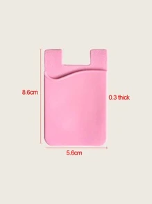 極簡風格自粘式卡包 - 粉色 - 查看 4