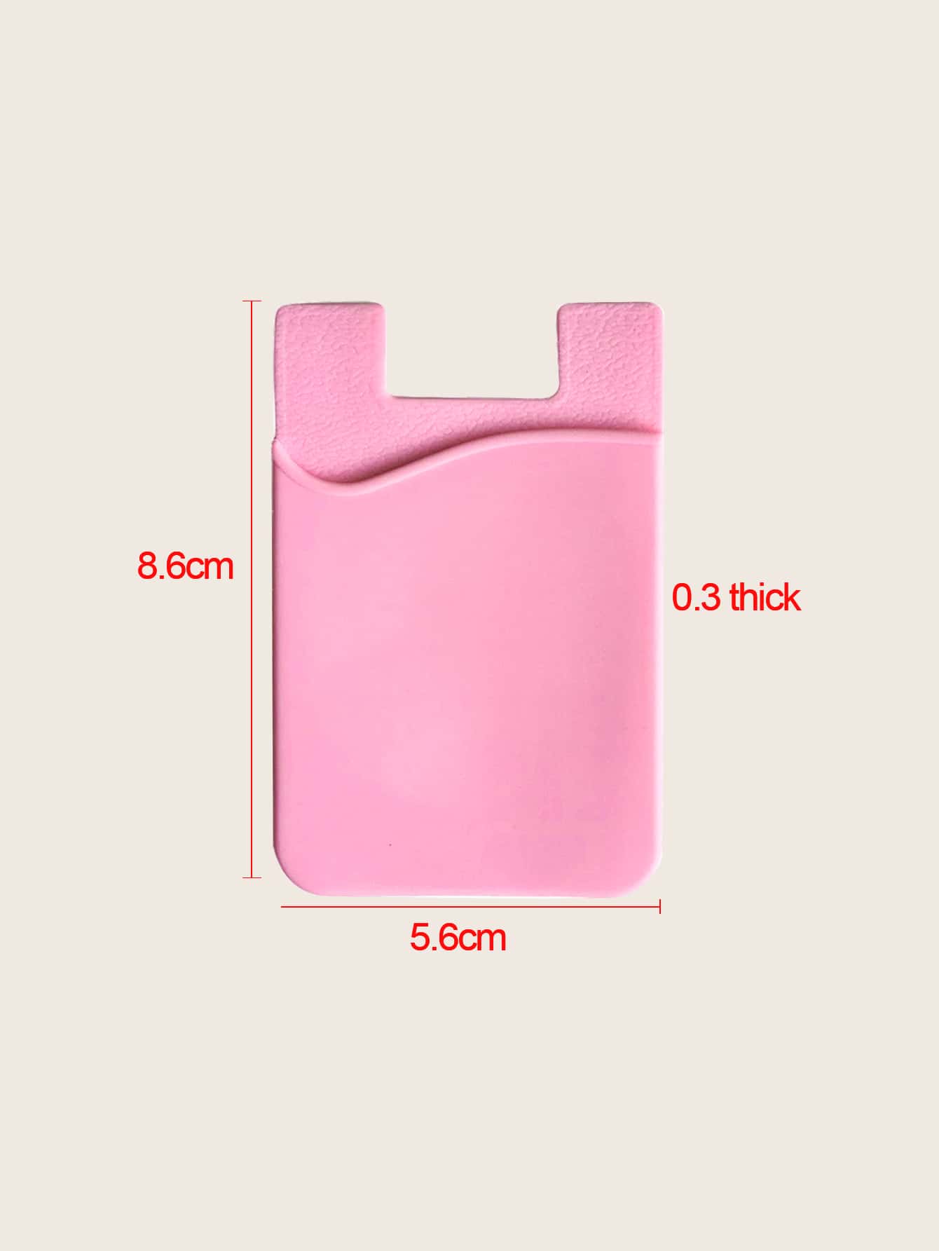 極簡風格自粘式卡包 - 粉色 - 查看 4