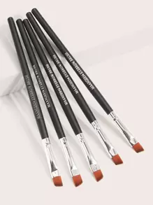 MAANGE 5pcs Beveled Head Eyebrow Brush,Makeup Tools With Soft Fiber For Easy Carrying,Brush For Travel - Black - View 1