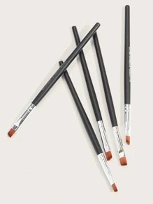 MAANGE 5pcs Beveled Head Eyebrow Brush,Makeup Tools With Soft Fiber For Easy Carrying,Brush For Travel - Black - View 2