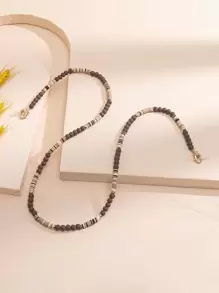 Boho Color Block Beaded Glasses Chain Glasses Accessories For Women - Brown - View 3