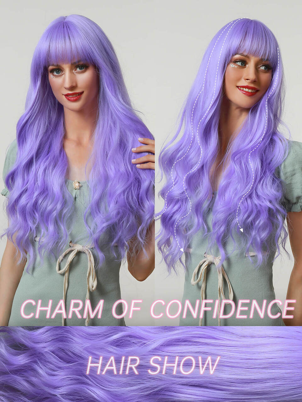 Long Curly Cosplay Synthetic Wig With Bangs