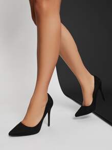 Tacones de punta cerrada vegano - Negro - Ver 3