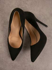 Tacones de punta cerrada vegano - Negro - Ver 4