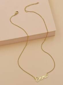 字母裝飾項鍊 - 金黃色 - 查看 2