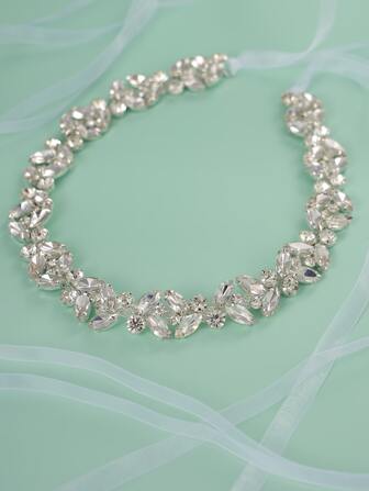 Cinturón nupcial elegante con decoración de rhinestones para boda, tiaras reales para Halloween