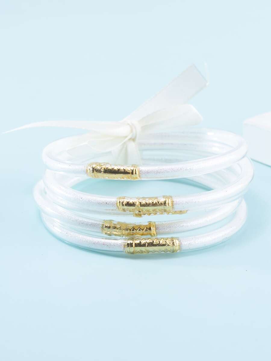 5pcs Girls Bow Decor Bracelet - White - View 1