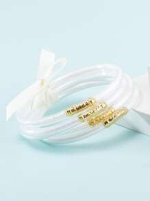 5pcs Girls Bow Decor Bracelet - White - View 2