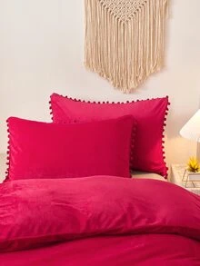 球球裝飾被套套裝不附帶內芯 - 紅色 - 查看 3