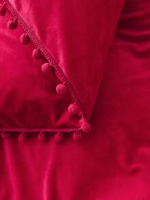 球球裝飾被套套裝不附帶內芯 - 紅色 - 查看 4