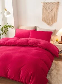 球球裝飾被套套裝不附帶內芯 - 紅色 - 查看 6