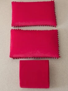 球球裝飾被套套裝不附帶內芯 - 紅色 - 查看 8