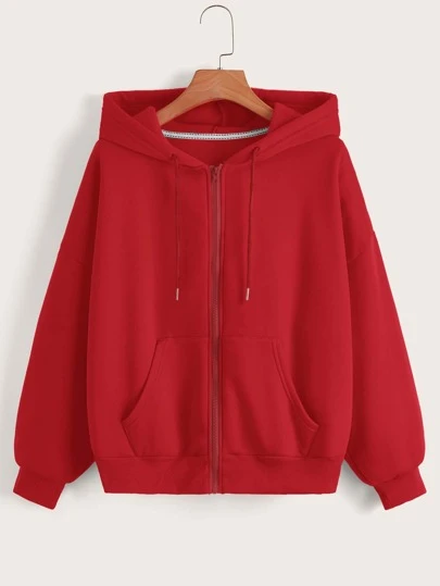 INAWLY Zip Up Drop Shoulder Drawstring Thermal Lined Hoodie,Ladies Spring/Fall Casual Drawstring,Pocket,Zipper Long Sleeve Hooded Oversized Regular Red Drop Shoulder Zip Up Women Hoodies,Long Sleeve Tops Graduation,Back To School Outfits,Graduation,Teacher Outfits For Women,Back To School Pullover