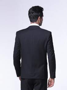 CLOUDSTYLE Hombres Blazer con botón con diseño con bolsillo - Negro - Ver 2