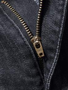 Manfinity Quần Jeans Nam Bị tách Hình học Đồ họa - Màu xám đen - Xem 4