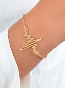 Pulsera latido de corazón con diseño - Amarillo Oro - Ver 1