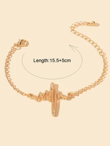 Pulsera latido de corazón con diseño - Amarillo Oro - Ver 2