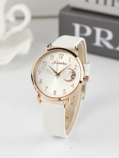 JUXIAOSHOU Round Pointer Quartz Horloge